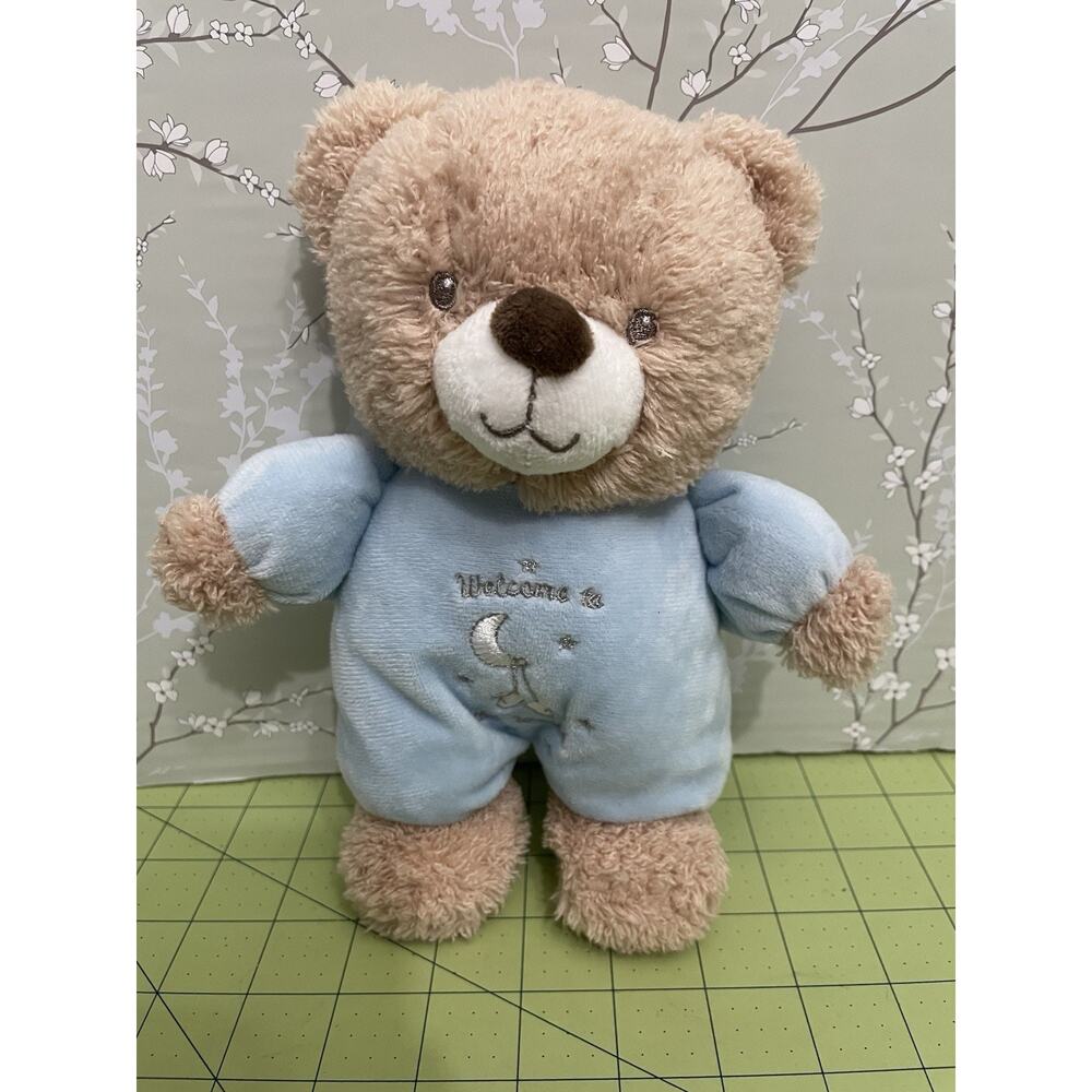 Little Me Baby Boy Blue 9" Plush Welcome To The World Bear With Rattle